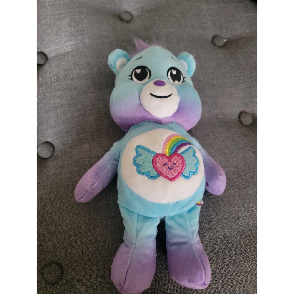 Basic Fun Plush Care Bears Dream Bright 9” 2022 Heart Rainbow Blue Purple